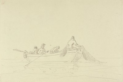 Sketch of Fishermen in a Boat by Capt. Thomas Hastings