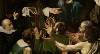 Madonna of the Rosary by Michelangelo Merisi da  Caravaggio