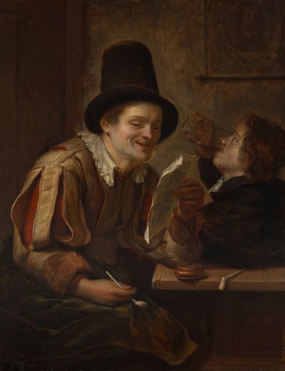 Two Men in a Tavern by Carel De Moor
