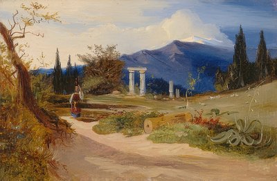 Sicilian Landscape at Dusk by Carl Blechen