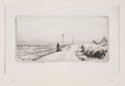Country Road with Walking Lady. Sunny Afternoon by Carl Bloch