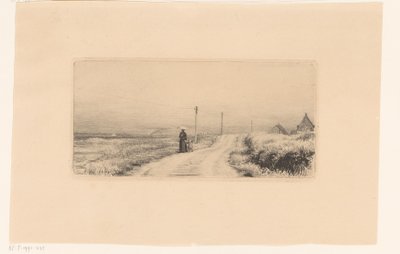 Country Road with Walking Lady and Child by Carl Bloch