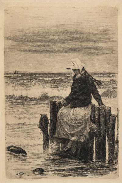 The Girl by the Bollard by Carl Bloch