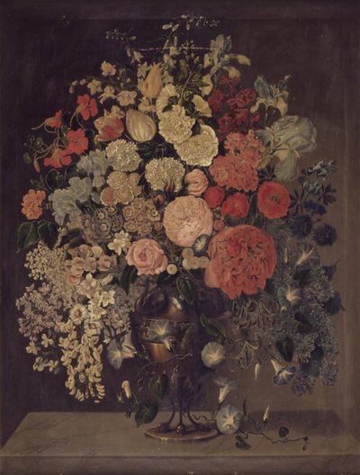 A Large Vase with Flowers by Carl Christian Seydewitz