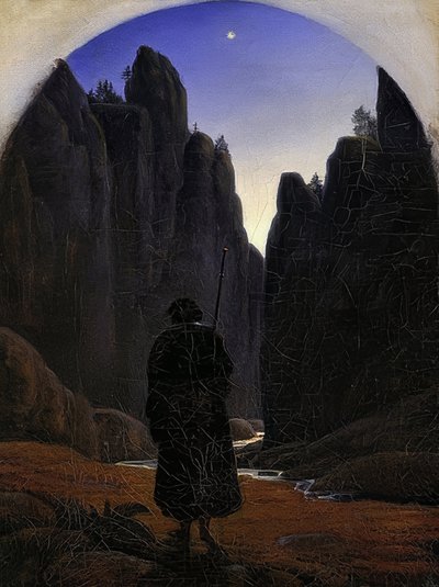 Pilgrims in the Rocky Valley. c. 1820 by Carl Gustav Carus