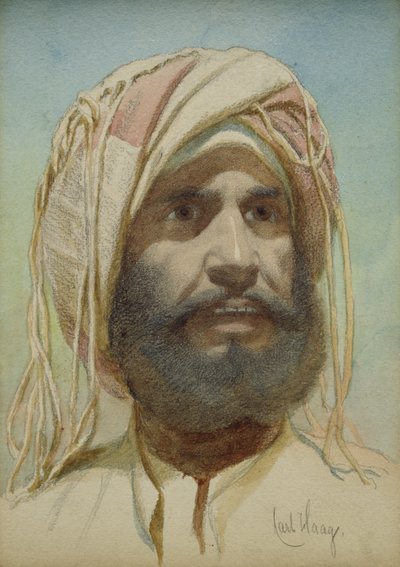 Portrait of a Bearded Tribesman by Carl Haag