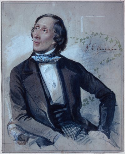 Hans Christian Andersen, 1845 by Carl Hartmann