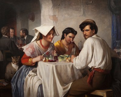 In a Roman Osteria, 1866 by Carl Heinrich Bloch