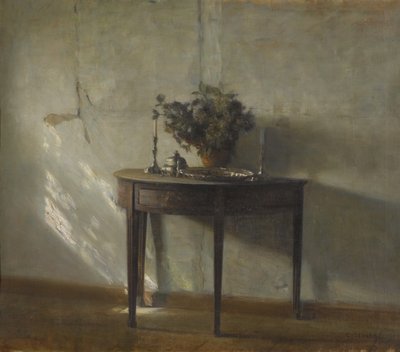 A sunlit interior by Carl Holsoe