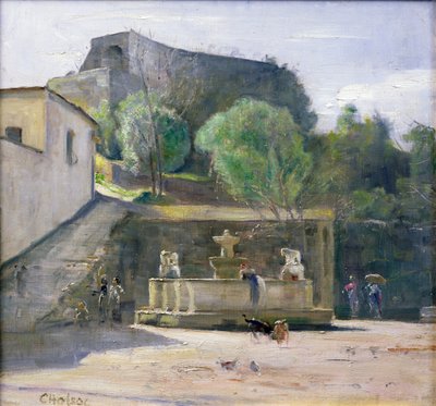 At the Fountain, Italy by Carl Holsoe