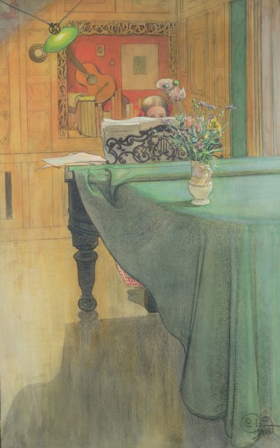 Brita at the Piano by Carl Larsson