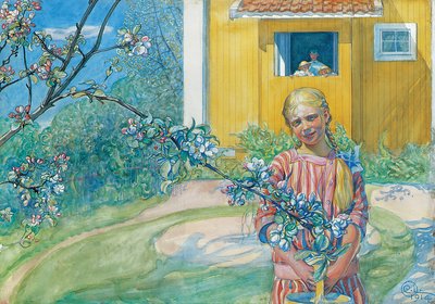 Girl with Apple Blossom by Carl Larsson