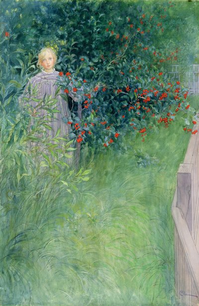 In the Hawthorn Hedge by Carl Larsson