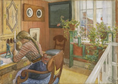 Letter-writing by Carl Larsson