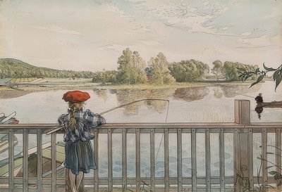 Lisbeth Fishing by Carl Larsson