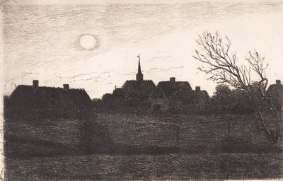 Hornbæk Church, Summer Evening by Carl Locher