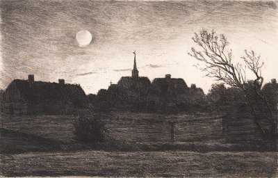 Hornbæk Church, Summer Evening by Carl Locher
