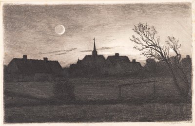 Hornbæk Church, Summer Evening by Carl Locher