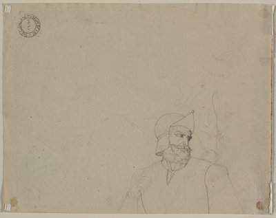 Soldier in a Landscape (verso) by Carl Ludwig Tischbein