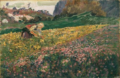 Girl in the Flower Meadow by Carl Moll