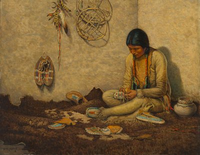 A Moccasin Maker by Carl Moon