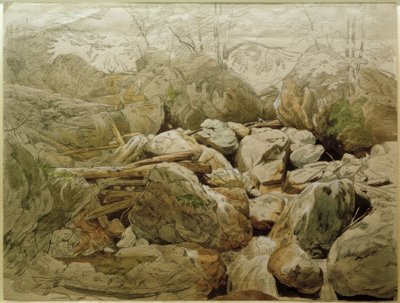 Waterfall Between Rocks by Carl Morgenstern