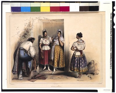 Women of Puebla, after 1836 by Carl Nebel