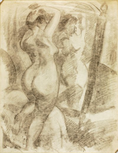 Female Nude before Mirror by Carl Newman