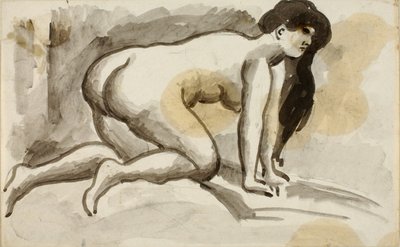 Female Nude on Hands and Knees by Carl Newman