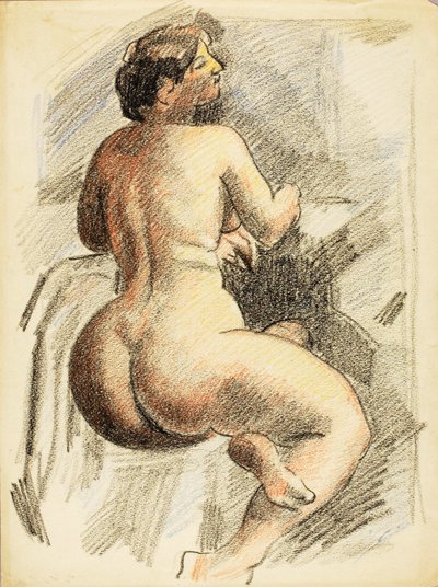 Seated Female Nude by Carl Newman