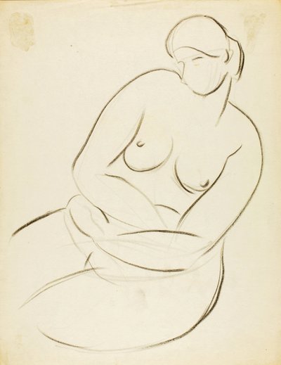 Seated Female Nude by Carl Newman