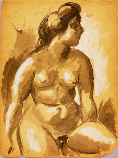 Seated Female Nude by Carl Newman