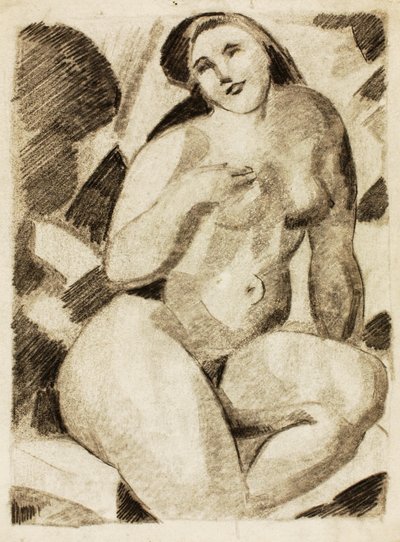 Seated Female Nude by Carl Newman