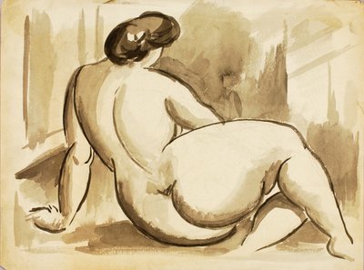 Sitting Female Nude by Carl Newman