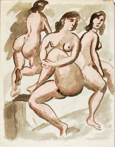 Three Female Nudes by Carl Newman