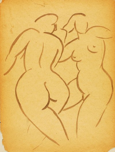 Two Female Nudes by Carl Newman