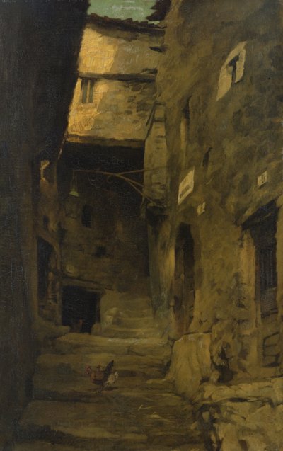 Street in Olevano by Carl Schuch