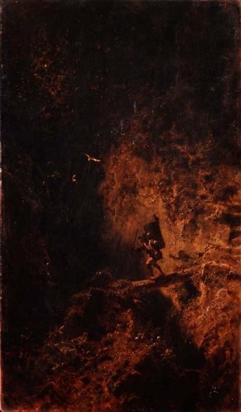 A Traveller Crossing a Ravine by Carl Spitzweg