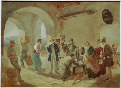 At the Customs by Carl Spitzweg