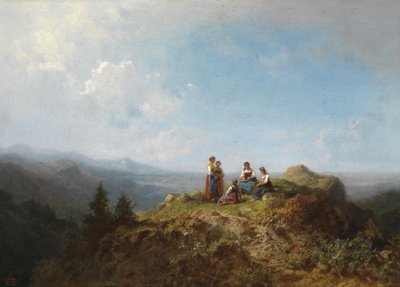 Girls on the Alm by Carl Spitzweg