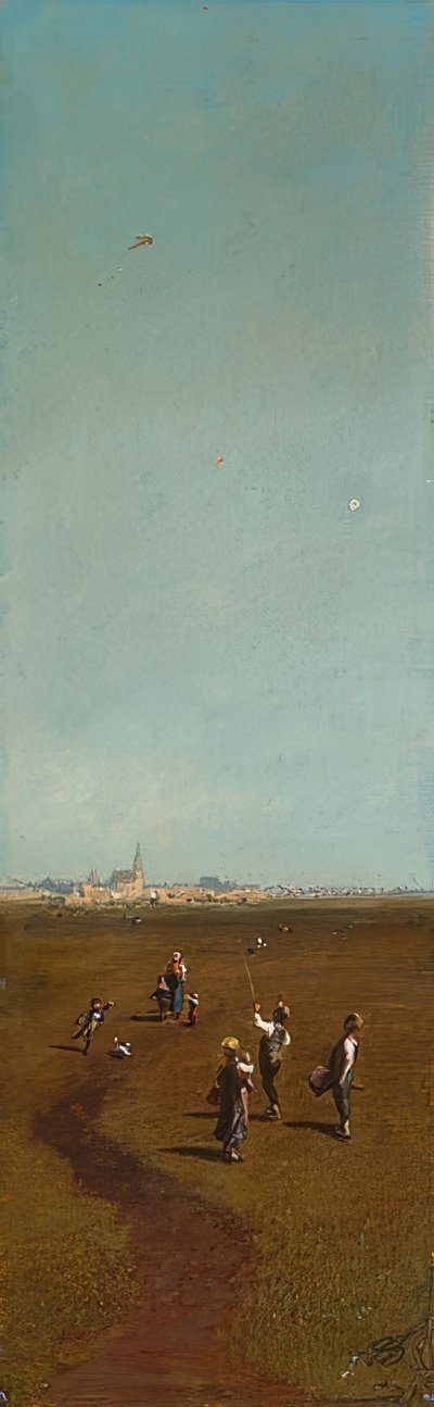 Kite Flying. c. 1880/85 by Carl Spitzweg