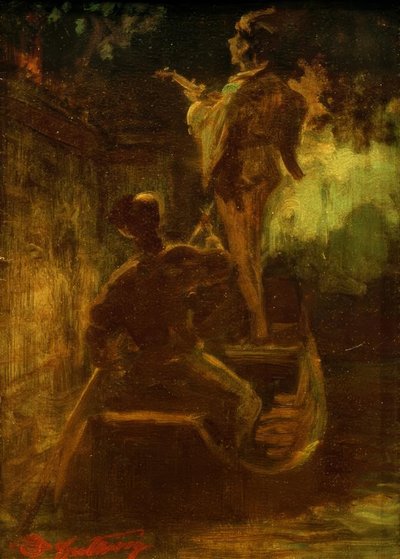 A Serenade from the Boat by Carl Spitzweg