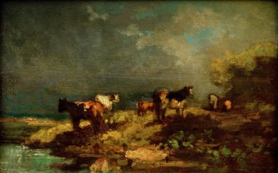 Cows in Landscape by Carl Spitzweg