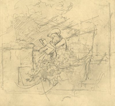 Lektüre, mid-late 19th century by Carl Spitzweg