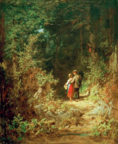 Lovers in the Forest by Carl Spitzweg