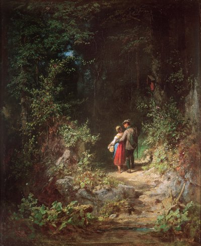 Lovers in a Wood by Carl Spitzweg