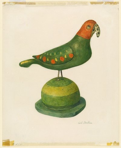 Pennsylvania German Carved Bird by Carl Strehlau