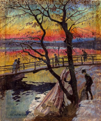 The Footbridge, Lidingobron by Carl Wilhelm Wilhelmson