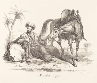 A Mameluke Resting by Carle Vernet