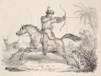 Cossacks on Horseback Hunting Deer, 1821-36 by Carle Vernet